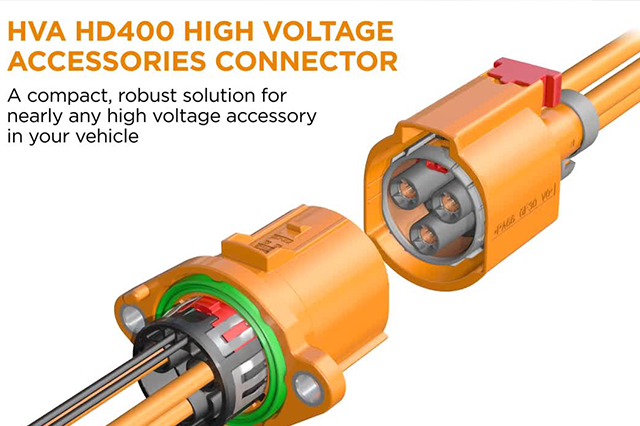 High voltage accessories connectors HVA HD400 for electric vehicles