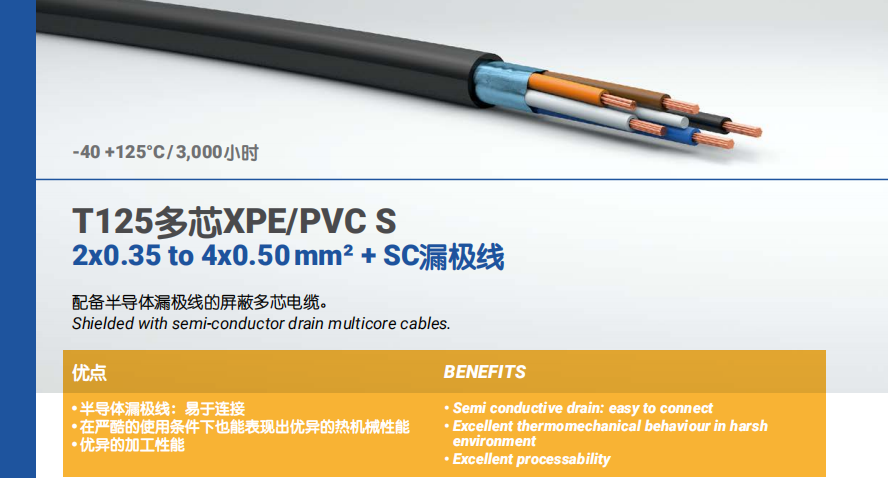 T125多芯XPE/PVC S